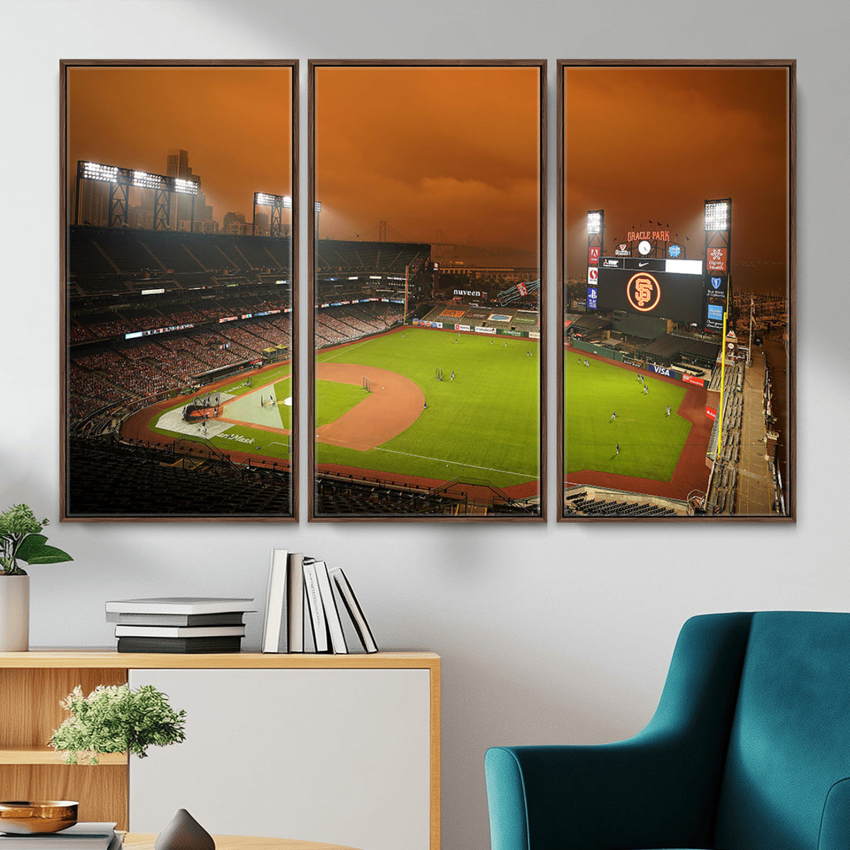 31315-MGV-CV-36X24 - San Francisco Giants Baseball Team Print, Oracle Park Stadium Wall Art Canvas Print