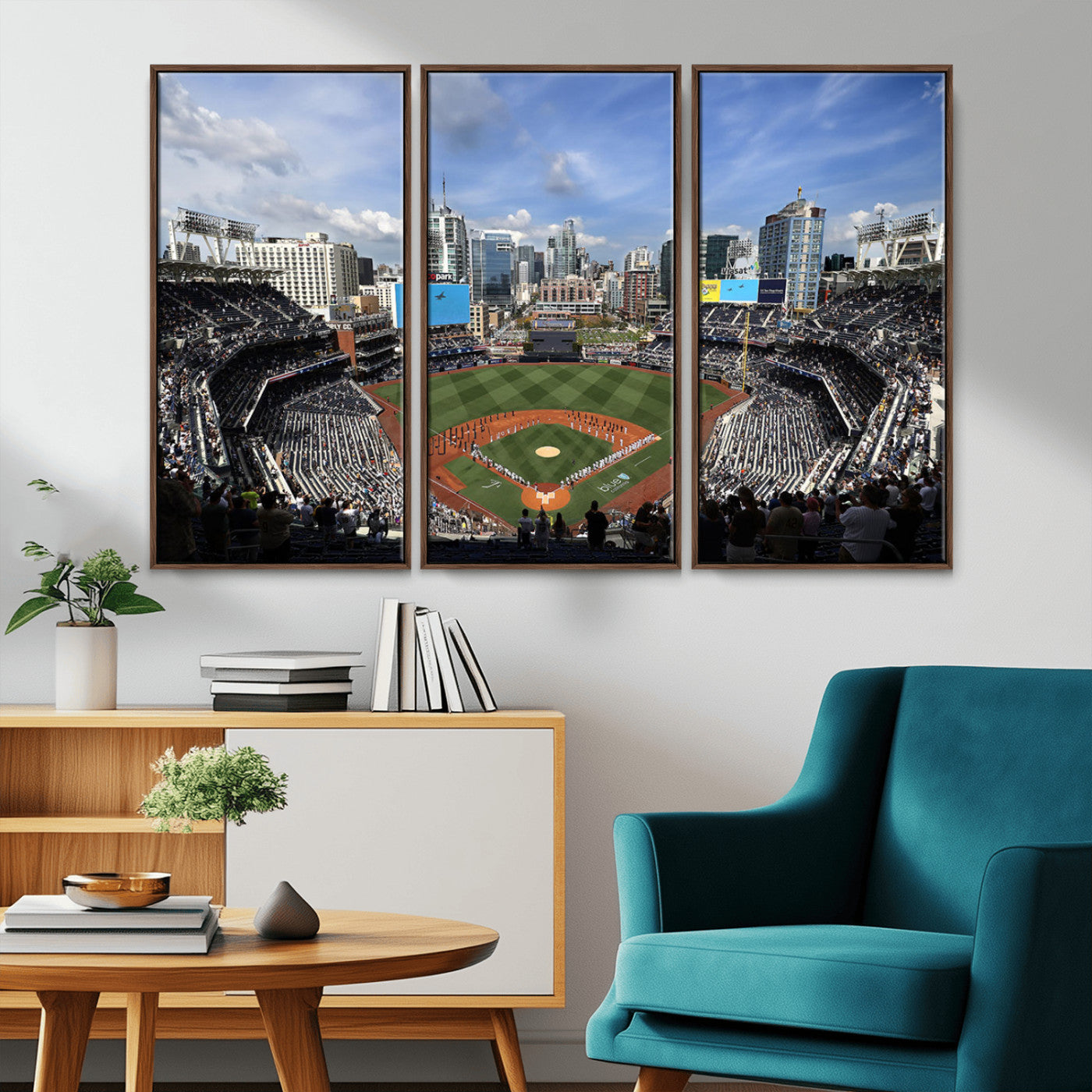 MGV-FC-48X32-3P - San Diego Padres Baseball Team Print - Petco Park Stadium Wall Art Canvas Print