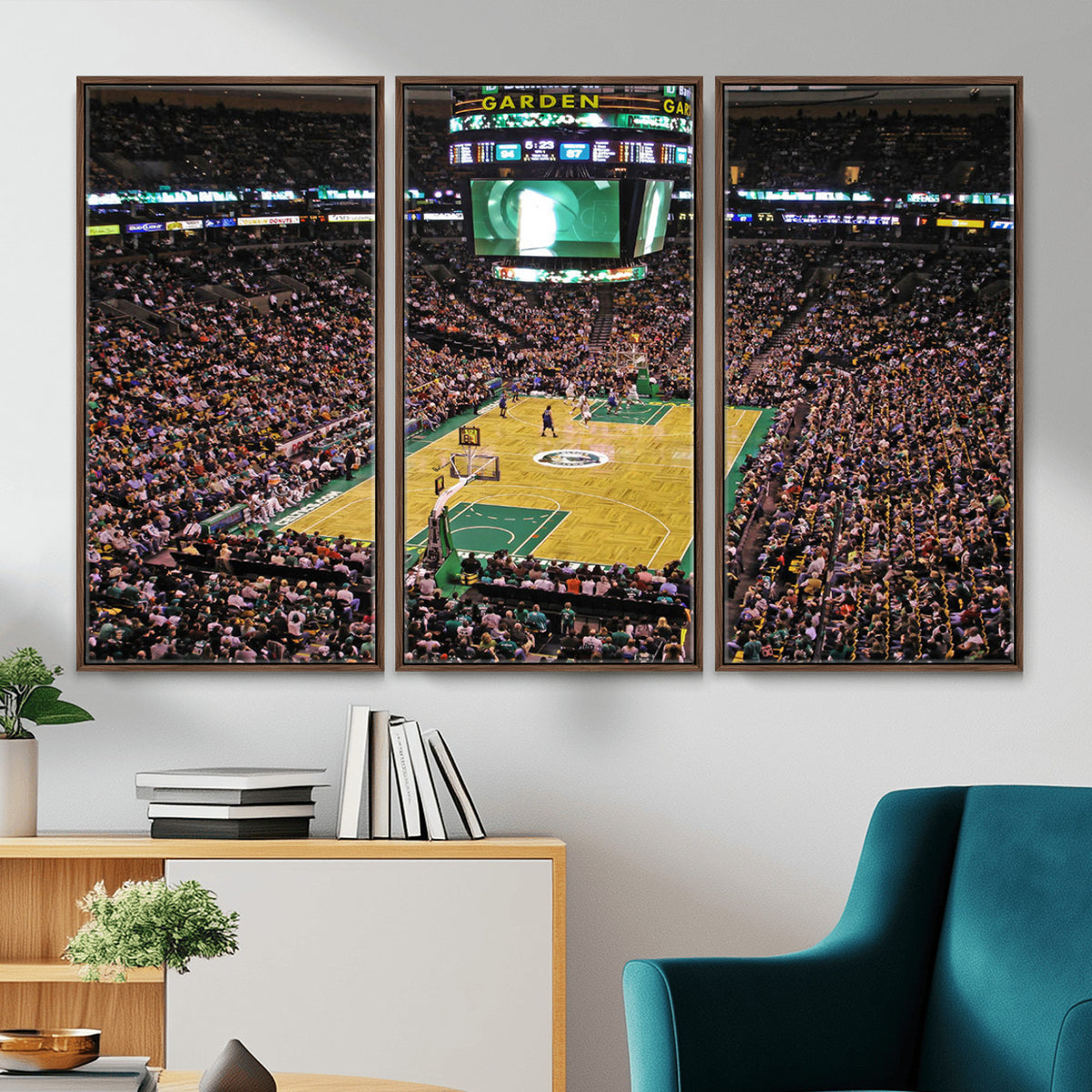 21705-MGV-CV-36X24 - TD Garden Basketball Canvas Wall Art | Boston Celtics Live Action