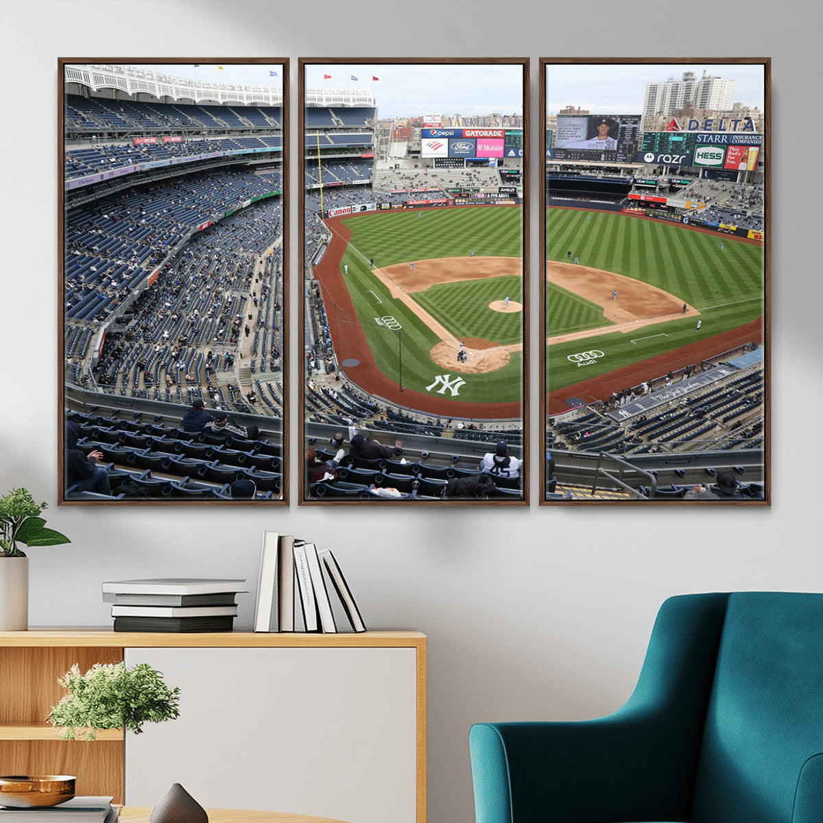 45784-MGV-CV-36X24 - New York Yankees Baseball Team Print, Yankee Stadium Wall Art Canvas Print