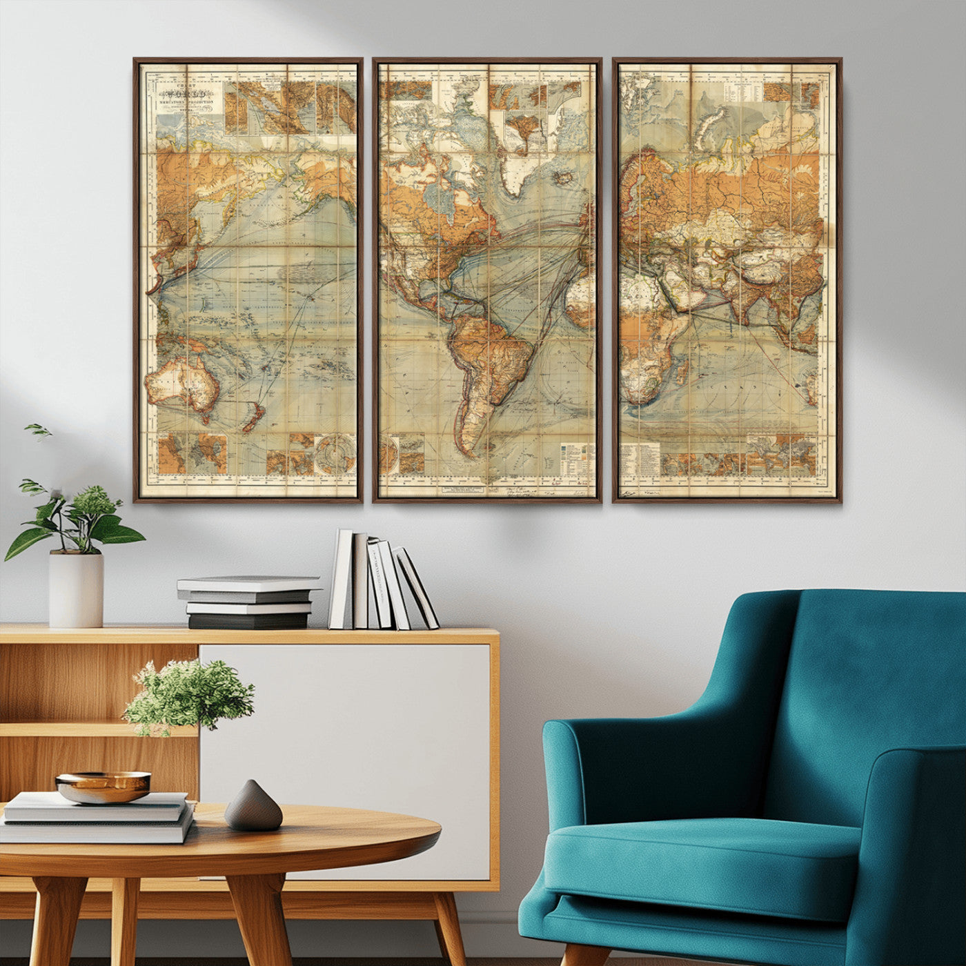 MGV-FC-48X32-3P - Push Pin World Map Canvas Print – Framed Wall Art for Couples to Track Their Travels – Anniversary