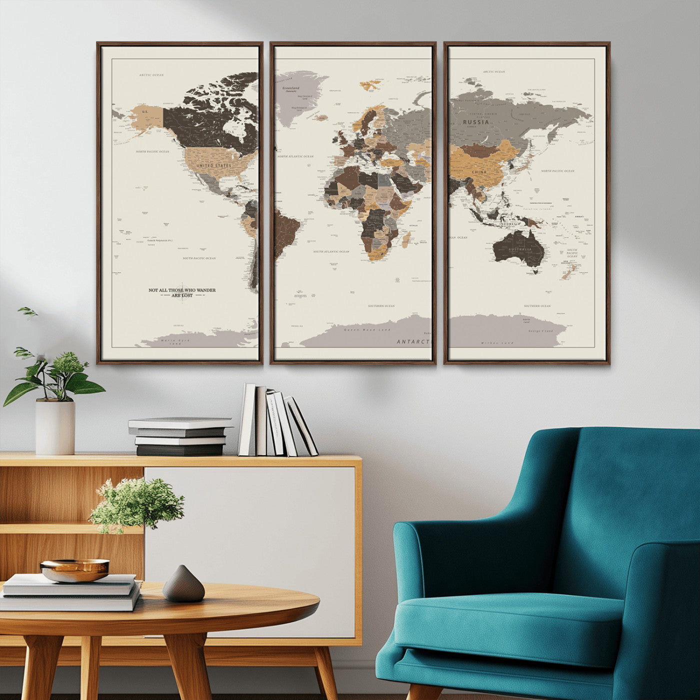 MGV-FC-48X32-3P - Push Pin World Map Canvas Print – Framed Wall Art for Couples to Track Their Travels – Anniversary