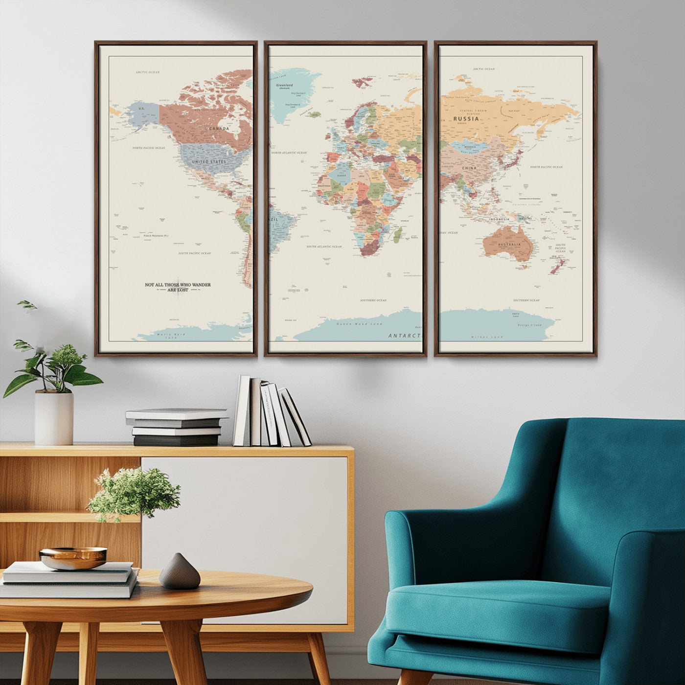 MGV-FC-48X32-3P - Push Pin World Map Canvas Print – Framed Wall Art for Couples to Track Their Travels – Anniversary