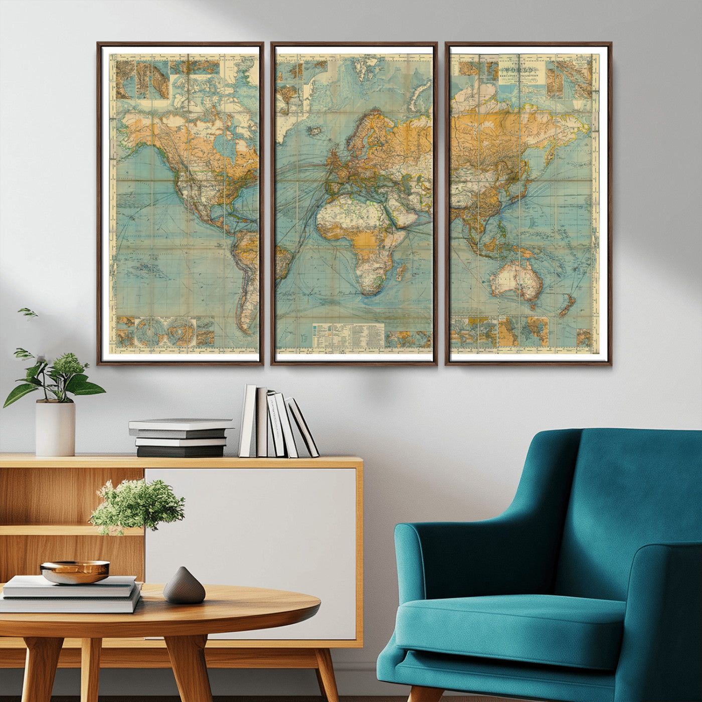 MGV-FC-48X32-3P - Push Pin World Map Canvas Print – Framed Wall Art for Couples to Track Their Travels – Anniversary