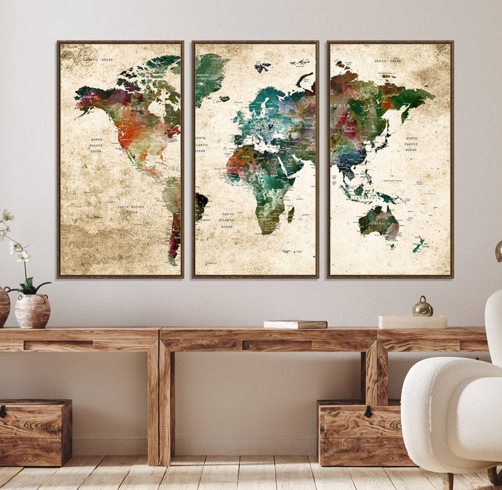 World Map Wall Art Print.