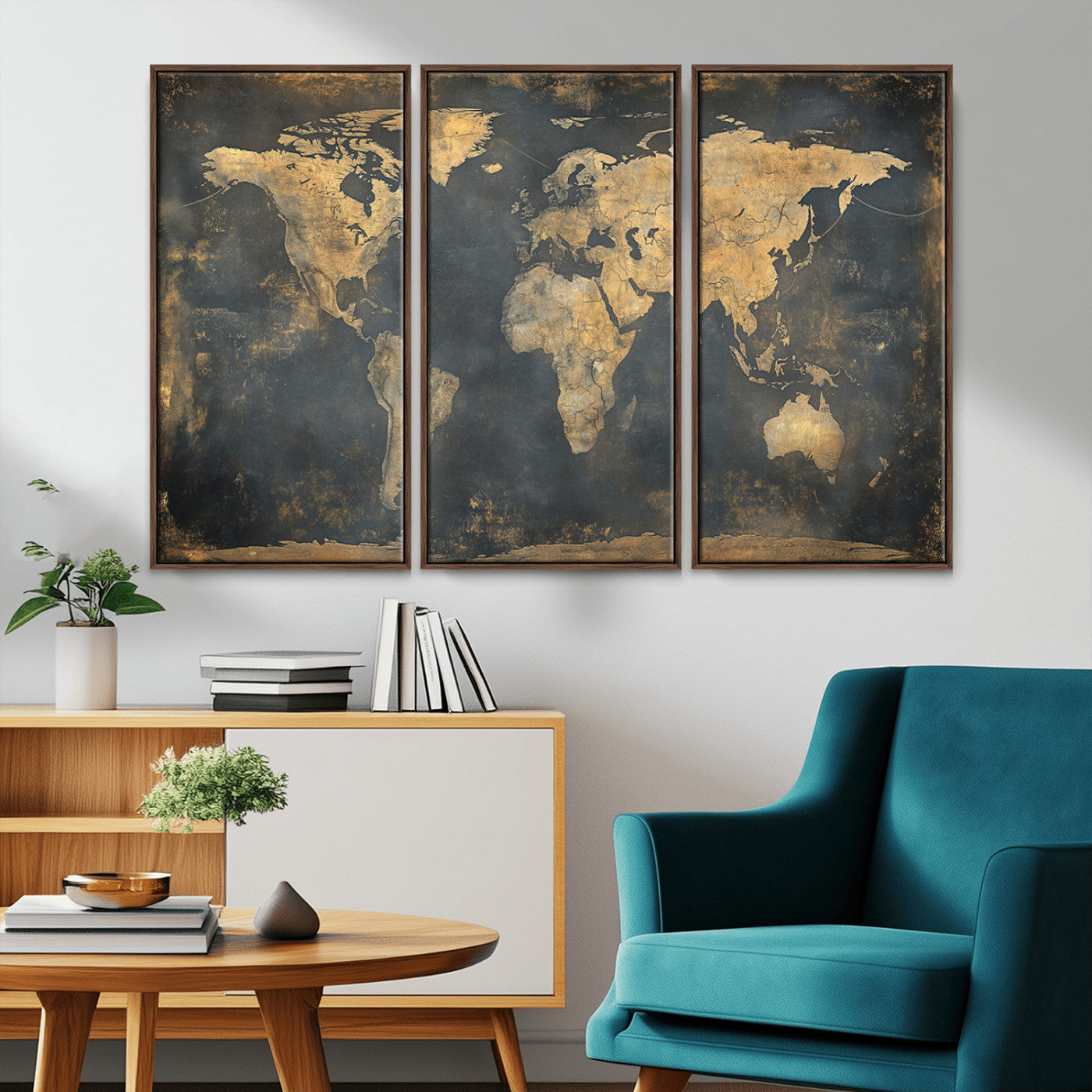 MGV-FC-48X32-3P - Push Pin World Map Canvas Print – Framed Wall Art for Couples to Track Their Travels – Anniversary
