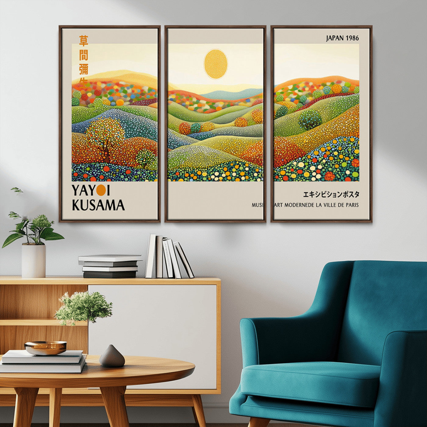MGV-FC-48X32-3P - Yayoi Kusama Wall Art Print – Yayoi Kusama Wabi Sabi Japanese Wall Art Print - Vibrant Abstract