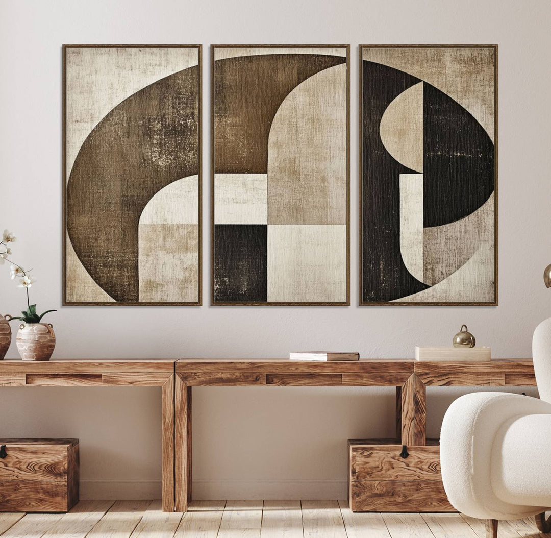 A Wabi Sabi Abstract Wall Art is displayed.