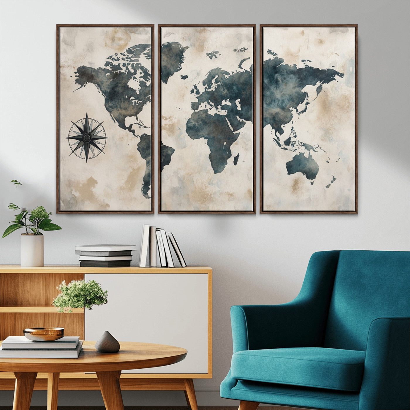 MGV-FC-48X32-3P - Push Pin World Map Canvas Print – Framed Wall Art for Couples to Track Their Travels – Anniversary