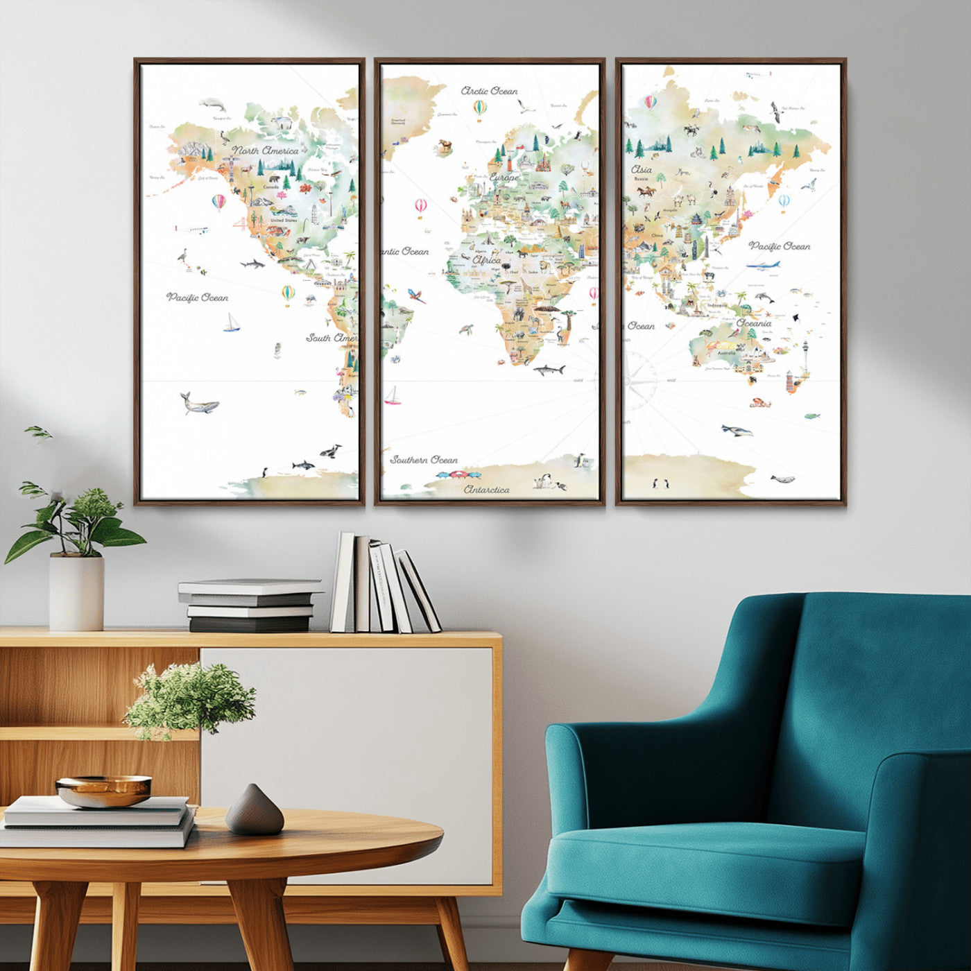MGV-FC-48X32-3P - Push Pin World Map Canvas Print – Framed Wall Art for Couples to Track Their Travels – Anniversary