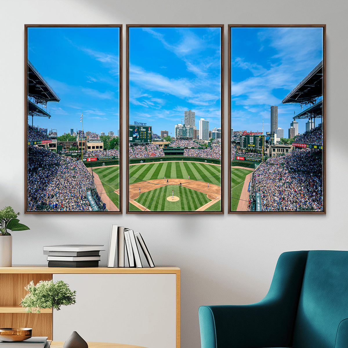 32373-MGV-CV-36X24 - Wrigley Field Chicago Cubs Panoramic Art Multi-Piece Canvas