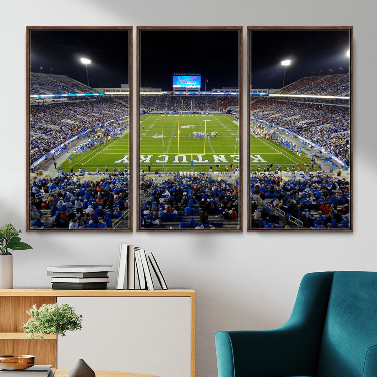 14304-MGV-CV-36X24 - Kroger Field Canvas Wall Art, Kentucky Stadium Wall Art, Framed and Ready to Hang