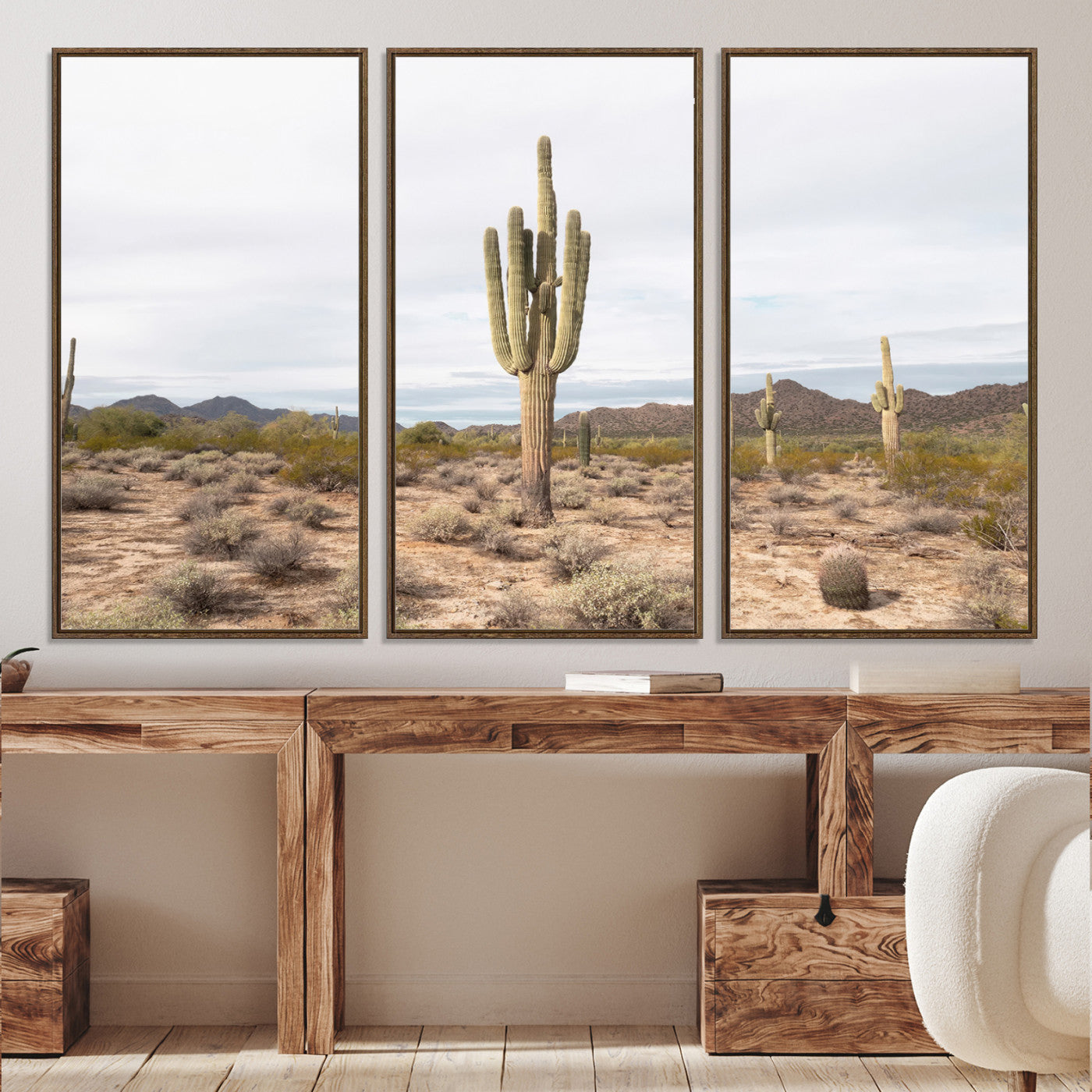96147924-MGV-CV-36X24-Saguaro Cactus Wall Art Canvas Print, Framed Desert Art Picture Print, Minimalism Perfect Boho Decor, Framed Saguaro Cactus Canvas