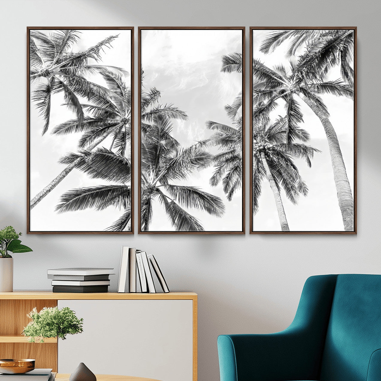 62113786-MGV-CV-36X24 - Palm Trees Wall Art – Tropical Breeze Canvas Print, Vacation Island Silhouette, Coastal Calm and Summer Paradise for Living Room or Beach House Decor