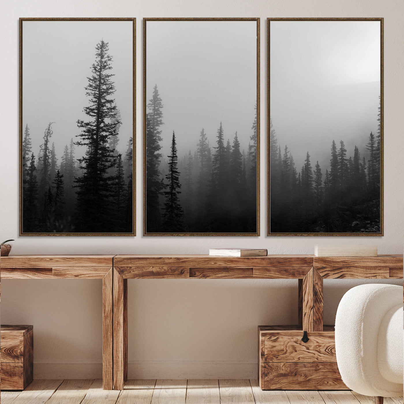 73138900-MGV-CV-36X24-Misty Pines Wall Art Canvas Print - Perfect Rustic Decor