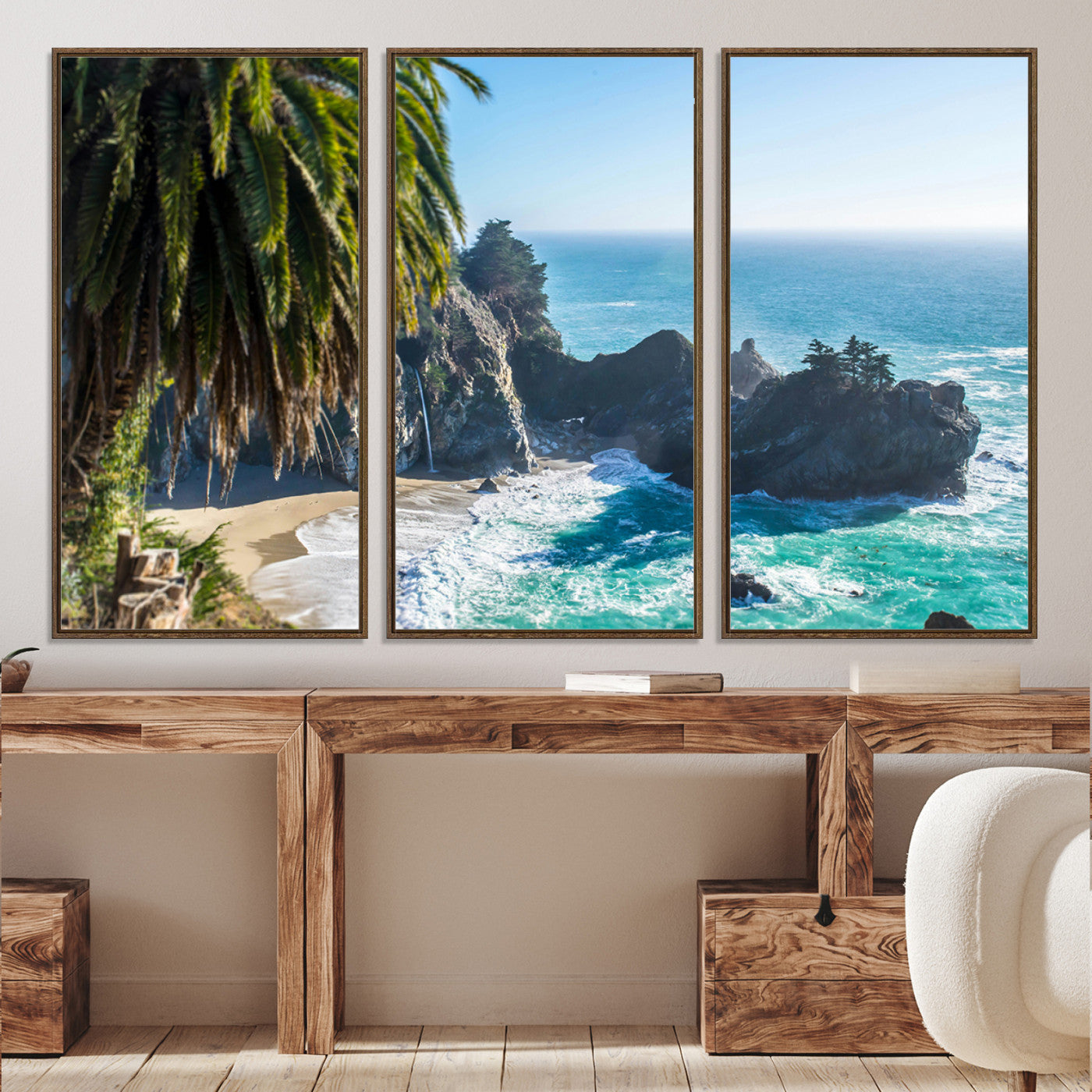 49714835-MGV-CV-36X24-Big Sur Photography Wall Art Canvas Print, Framed California Coastline Art Picture Print, Tropical Seascape Perfect Coastal Minimalist Decor