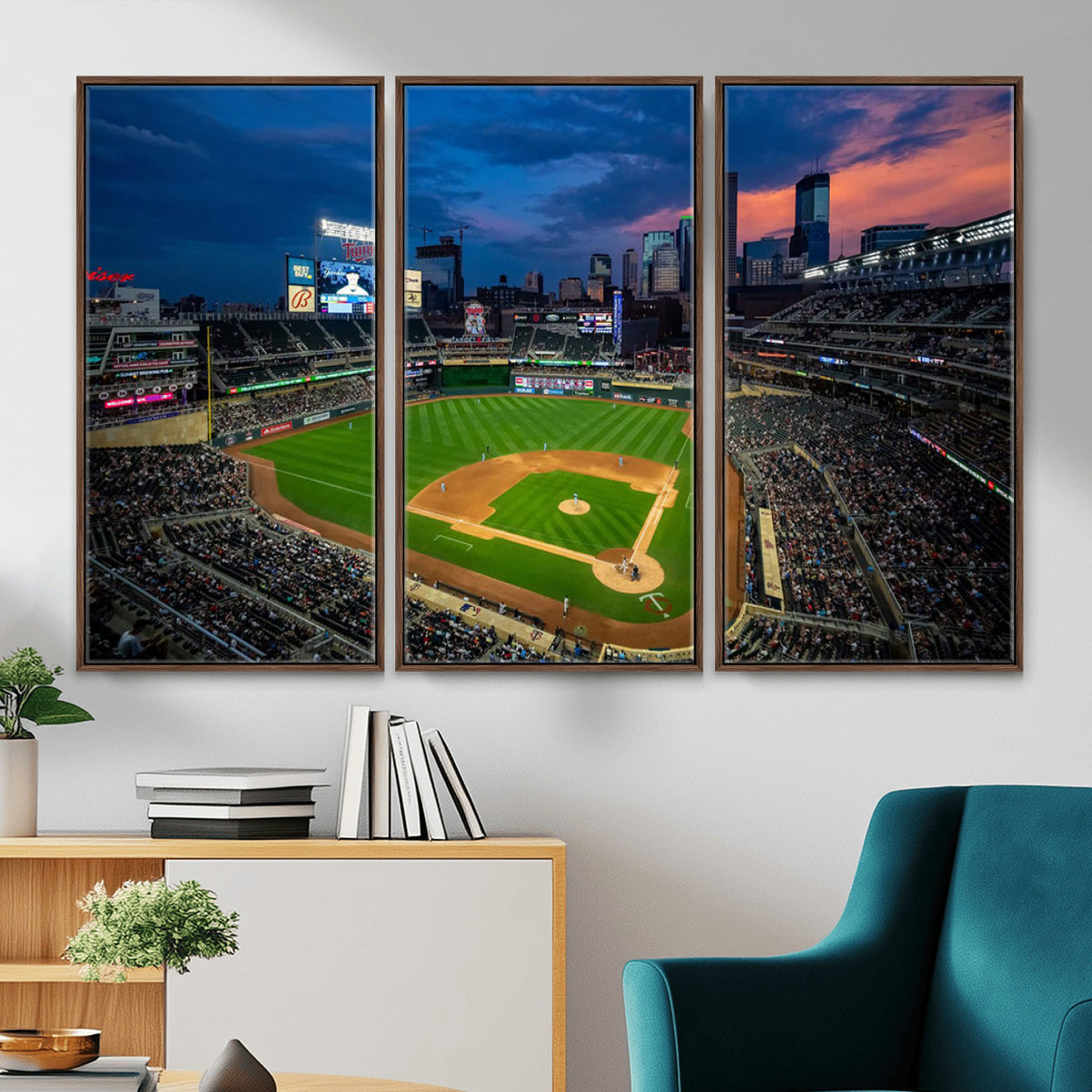 68222753-MGV-CV-36X24 - Target Field Wall Art Canvas Print, Baseball Stadium Scene