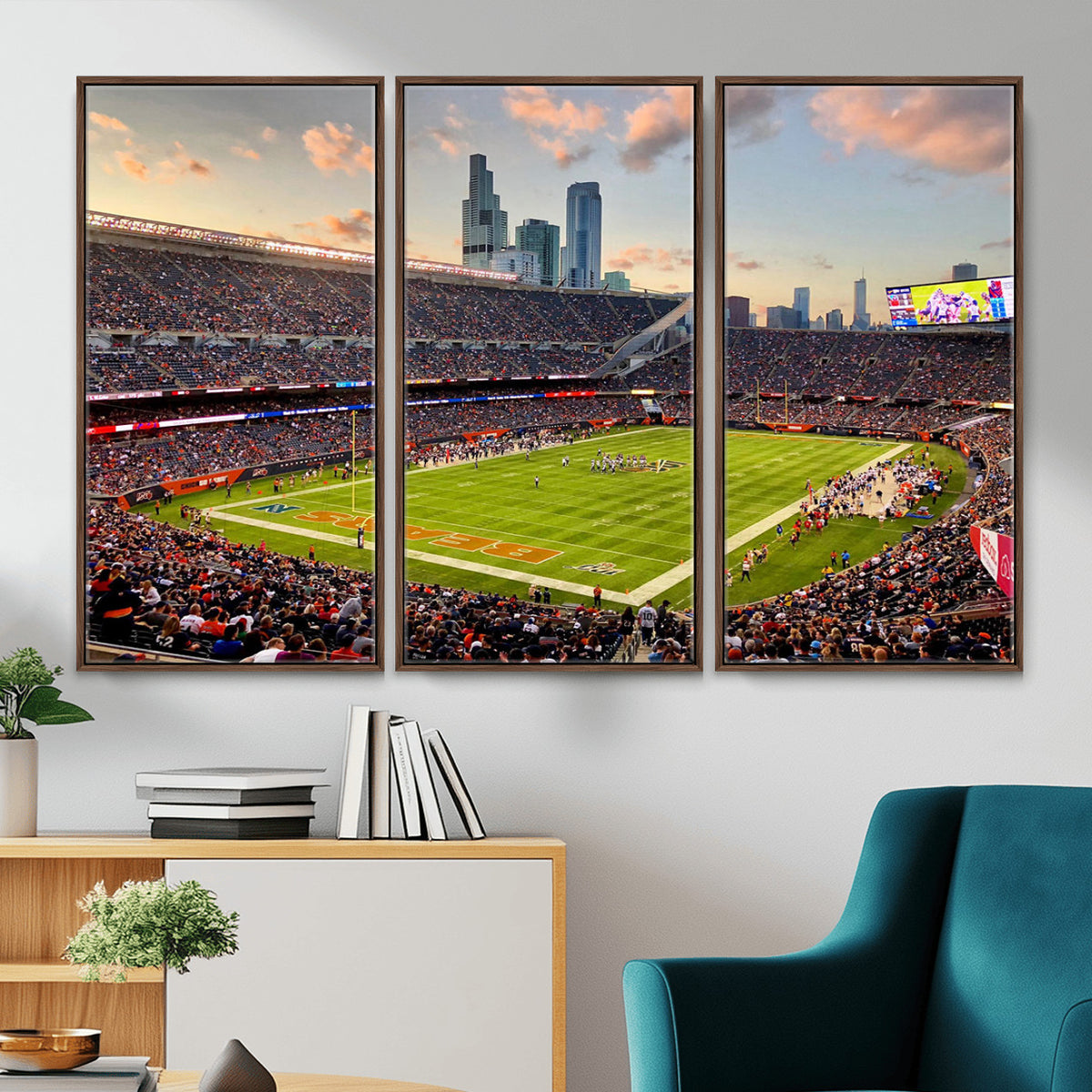55377093-PAN-FL-20X10 - Chicago Bears Soldiers Field Wall Art Canvas Print, Man Cave Wall Decor