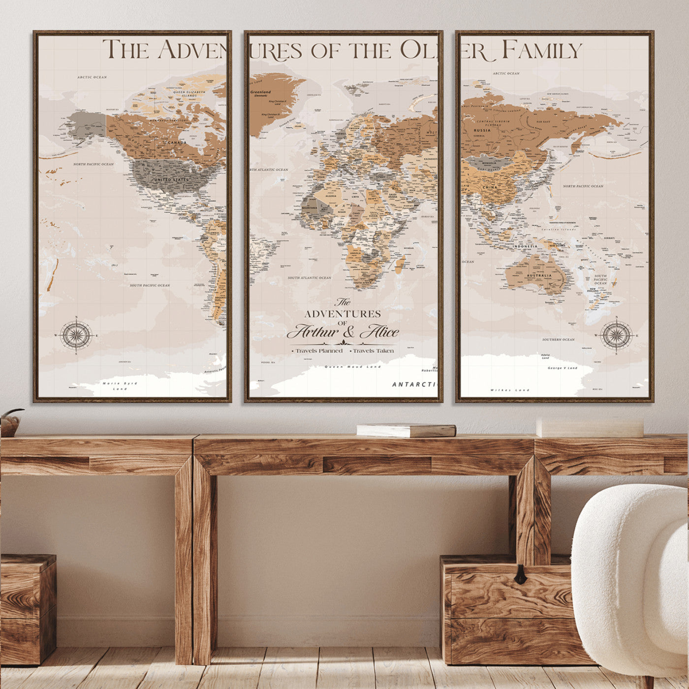 43101120-MGV-CV-36X24-World Travel Map with Pins – Push Pin Maps of Where I've Been, Framed Wall Map for Travel Memories, Old Style Decorative World Map - H10