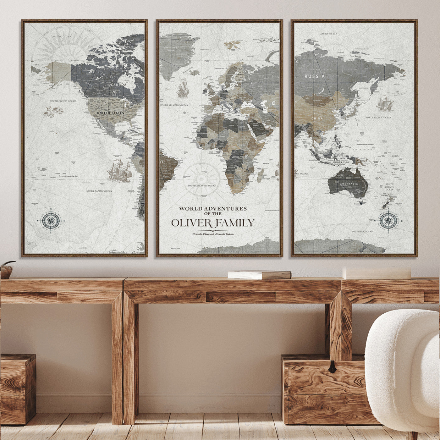 24596128-MGV-CV-36X24-Custom Push Pin World Map Wall Canvas Print – Personalized Travel Tracker with Pins – Framed Large Multi-Size Canvas for Home Office Decor