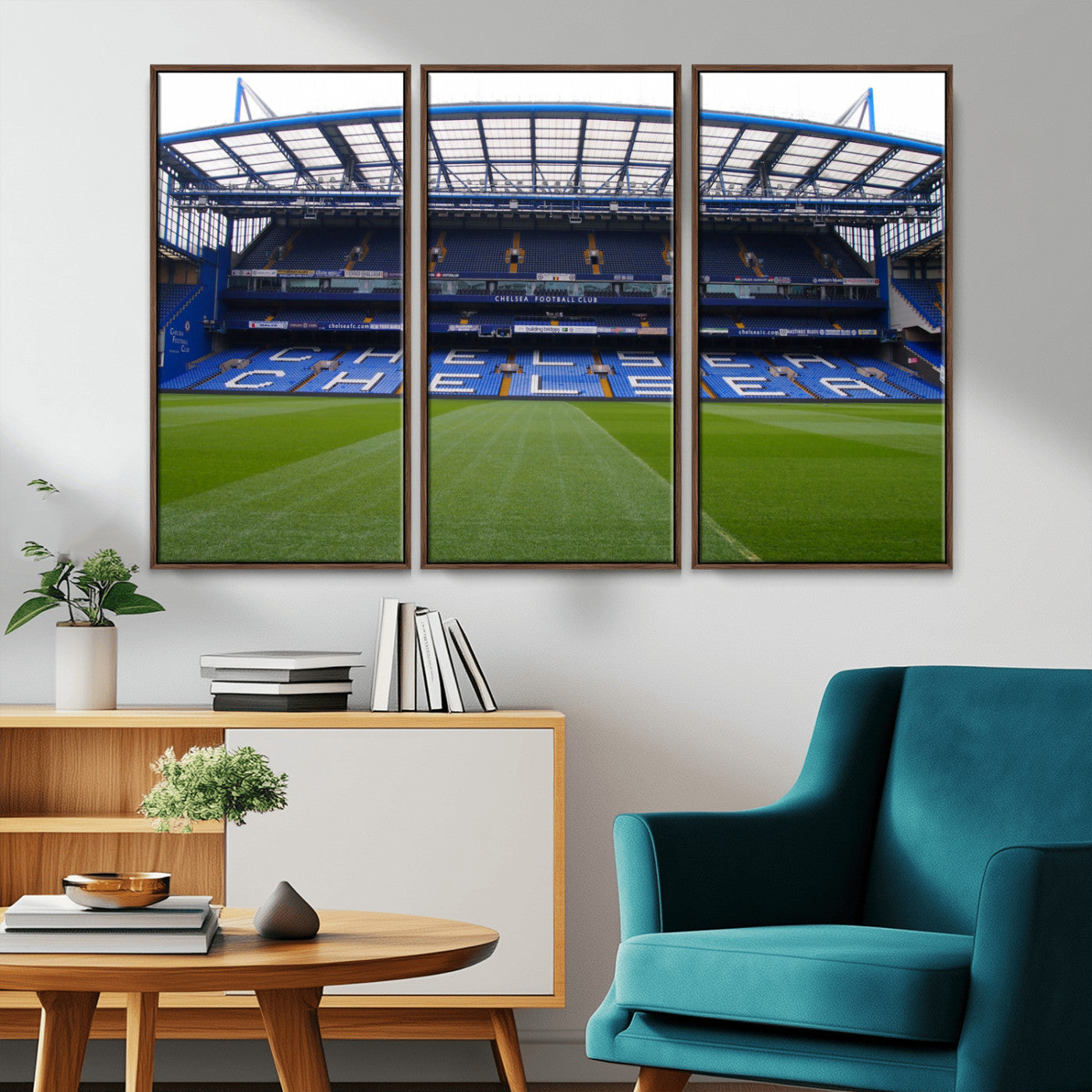 MGV-FC-48X32-3P - Stamford Bridge Chelsea Football Stadium Canvas Wall Art Print – Immersive Stadium Experience for
