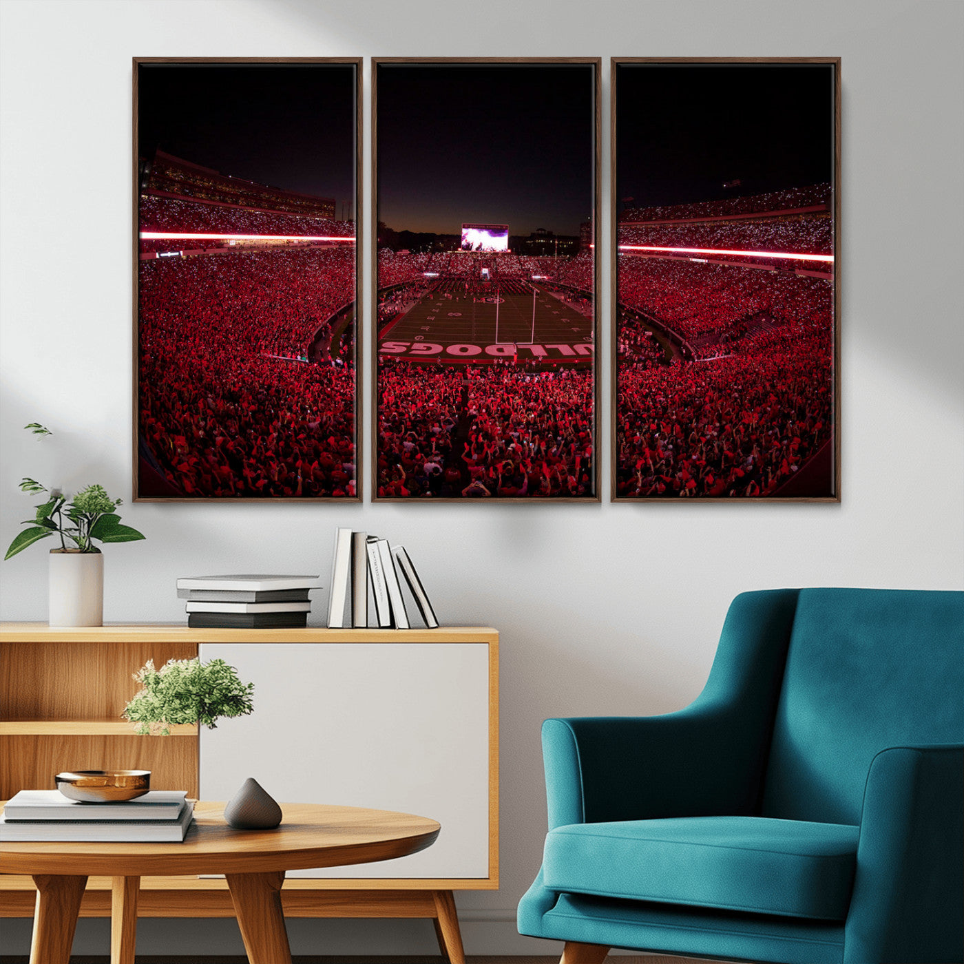 Dooley Stadium Wall Art Print, Sports Arena Canvas Wall Art, Dooley Field at Sanford Stadium Canvas Print, Modern Athletic Field Art Printing