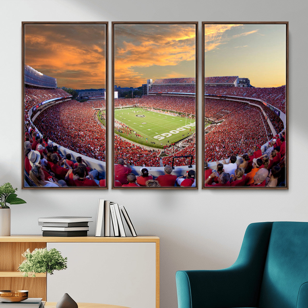 73680988-MGV-FC-48X32-3P - Dooley Stadium Wall Art, Sports Arena Canvas Print, Dooley Field Sanford Stadium Artwork for Home, Office