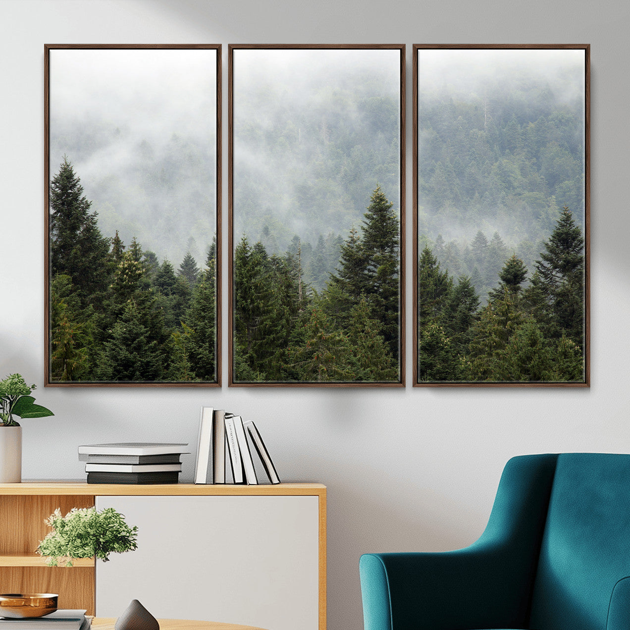 37010054-MGV-CV-36X24 - Misty Mountain Forest Wall Art Canvas Print