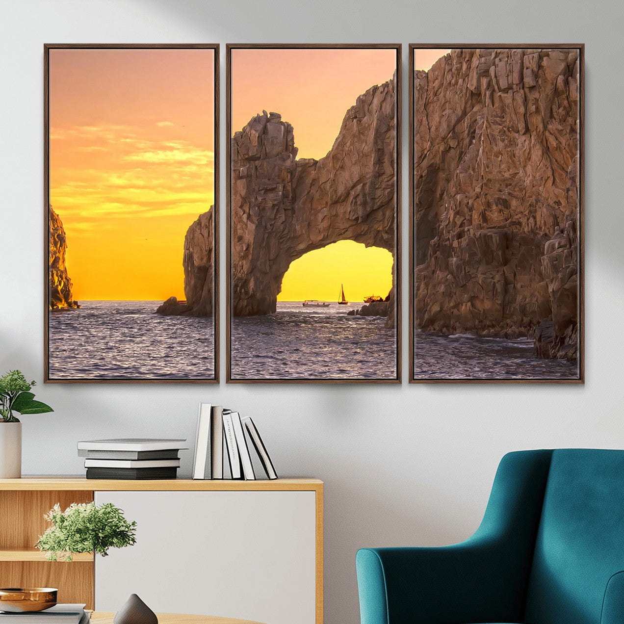 66414515-MGV-CV-36X24 - El Arco Cabo San Lucas Ocean Arch Wall Art Canvas Print, Baja California Rock Arch Seascape Canvas Print, Mexico Coastal Landmark Scenic Art Printing