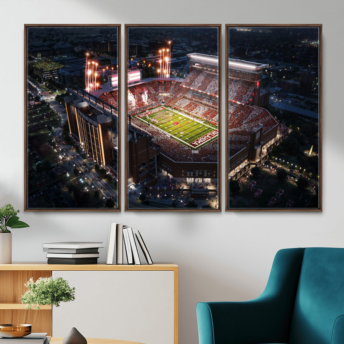16867141-MGV-CV-36X24 - Oklahoma Memorial Stadium, Gaylord Memorial Stadium Wall Art