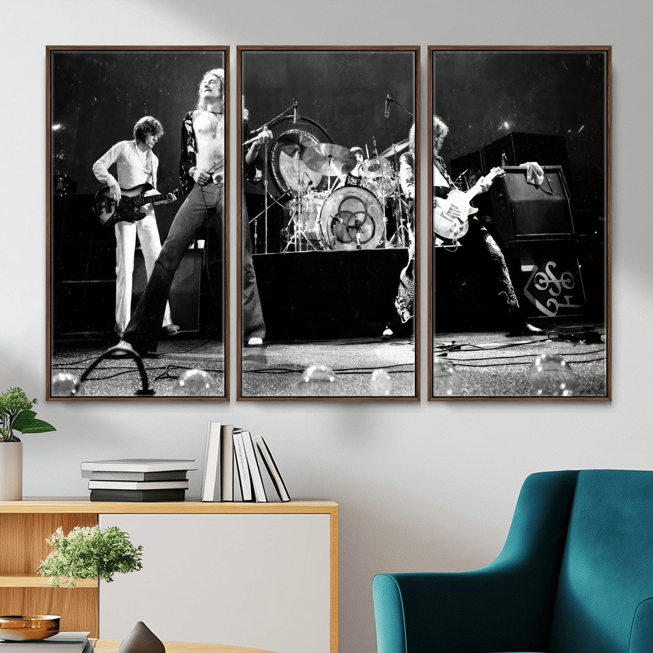 Led Zeppelin Live Concert Canvas Wall Art, Classic Rock Band