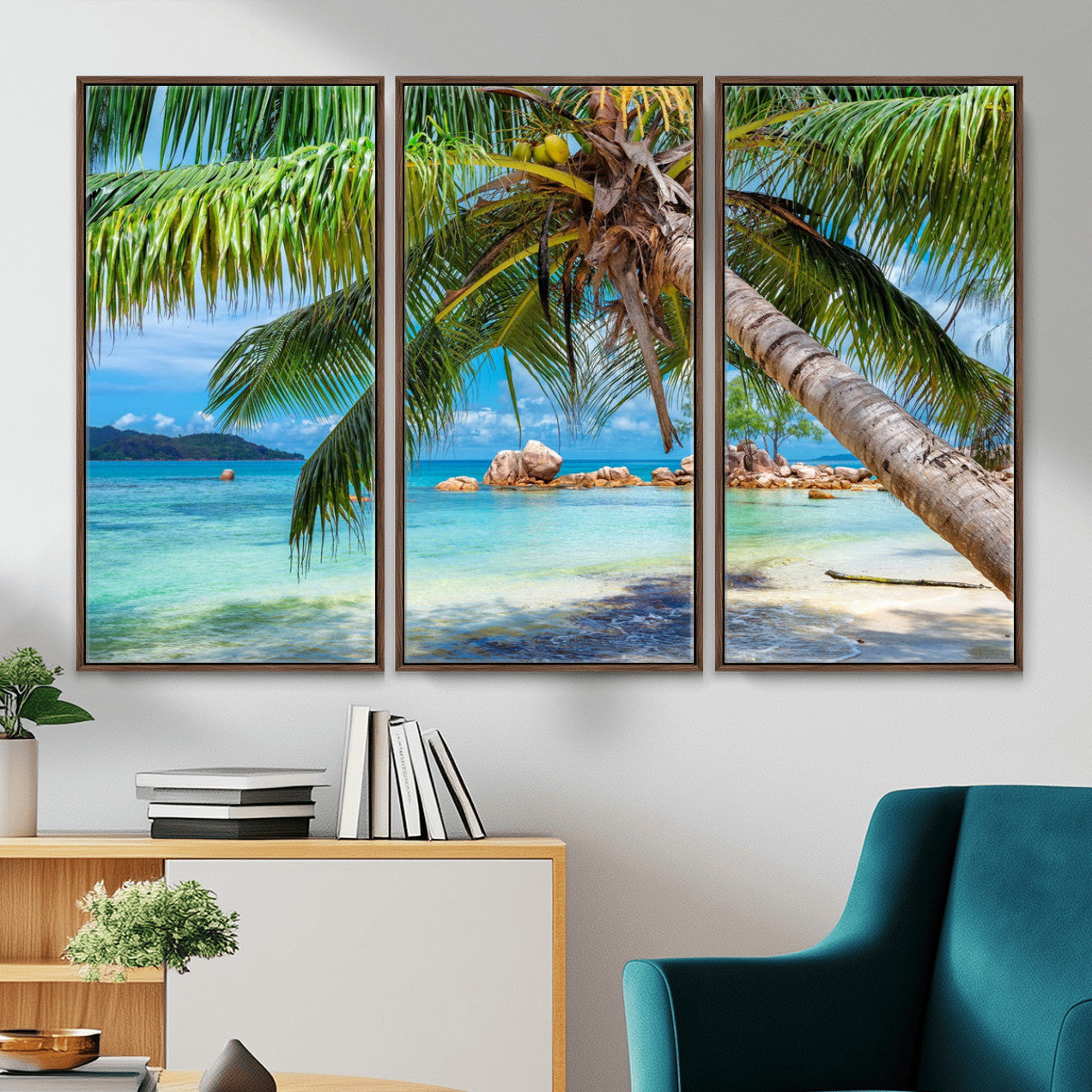 86824715-MGV-CV-36X24 - Seychelles Beach Canvas Wall Art - Anse Volbert Praslin Island Print