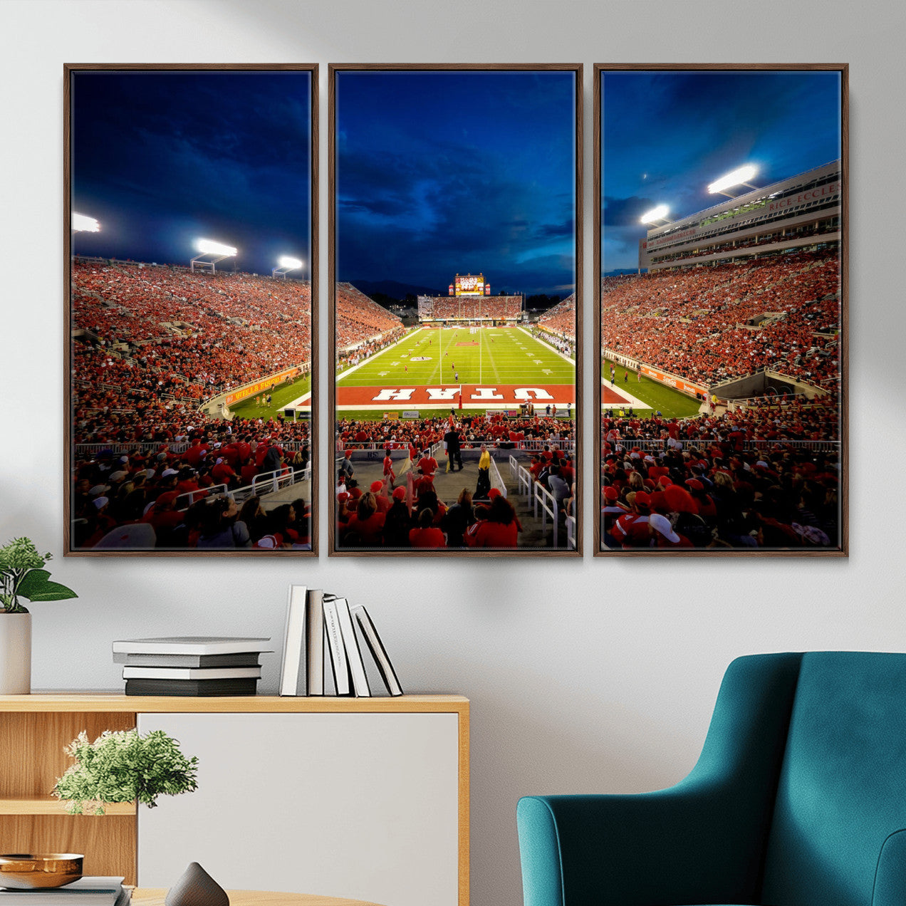 74019251-MGV-CV-36X24 - Rice-Eccles Stadium Wall Art Canvas Print - Utah Salt Lake City Stadium Print