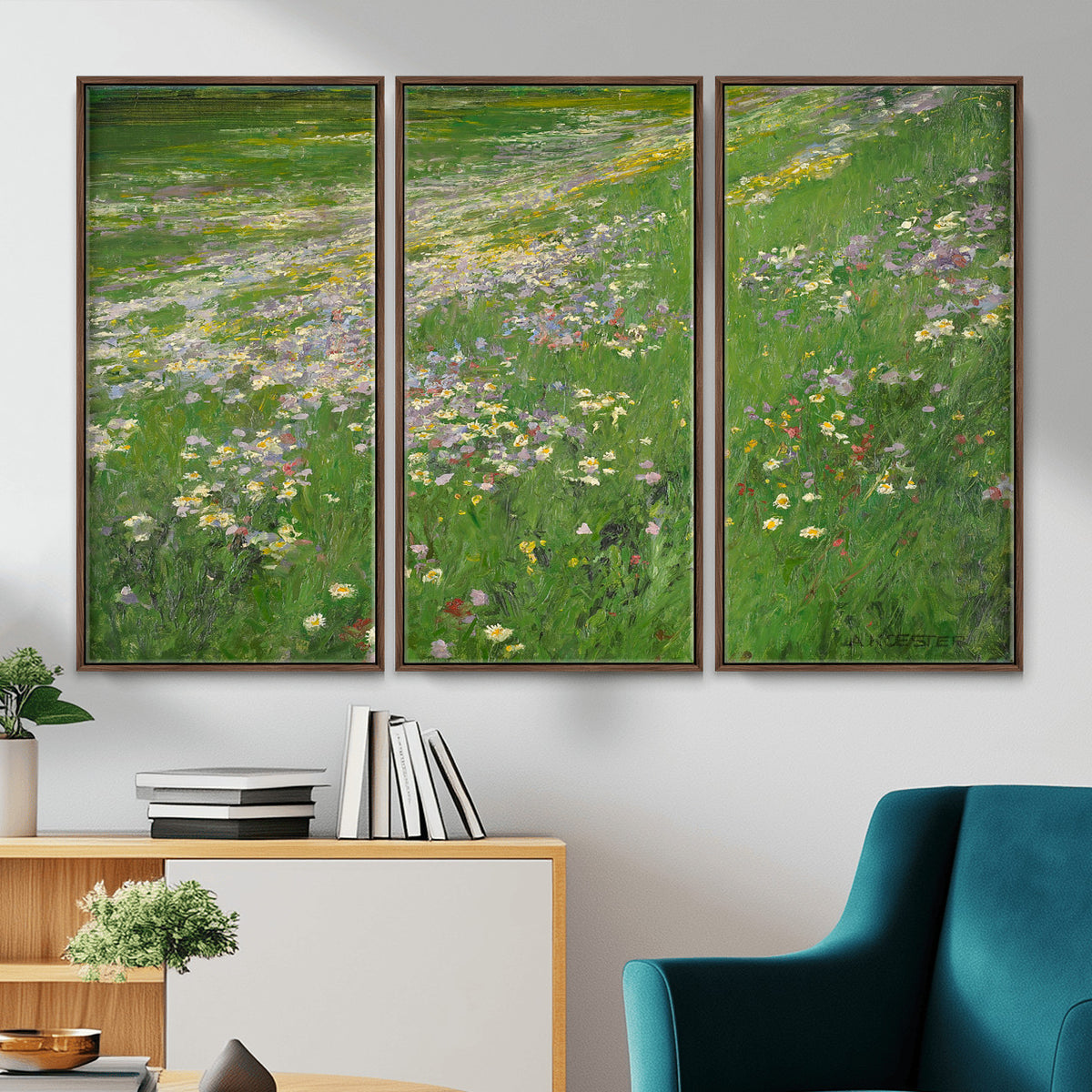 63535040-MGV-CV-36X24 - Alexander Koester Flower Meadow Canvas Wall Art, Vintage Landscape Print