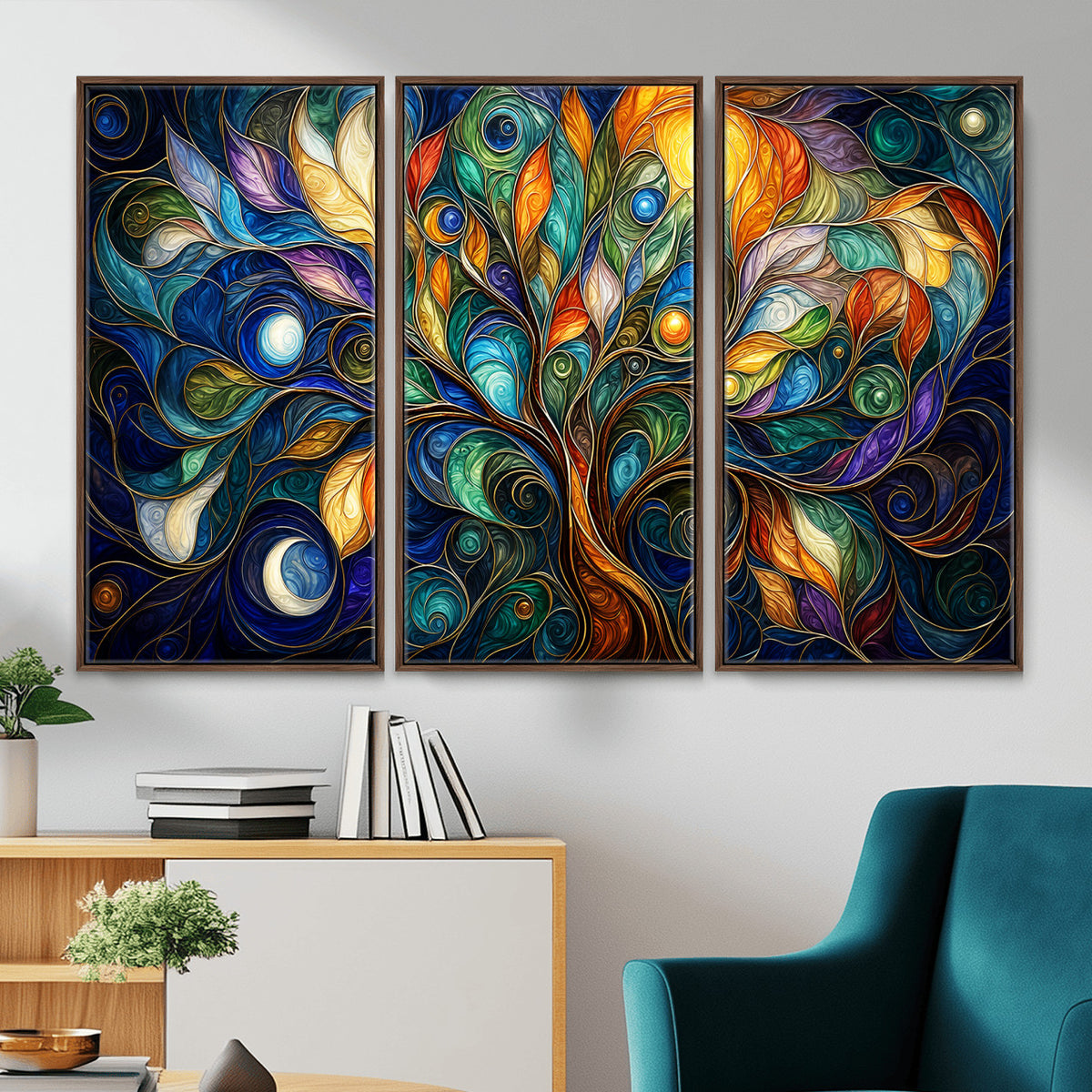 60127105-MGV-CV-36X24 - Psychedelic Tree Of Life Wall Art - Vibrant Swirl Cosmic Nature Decor