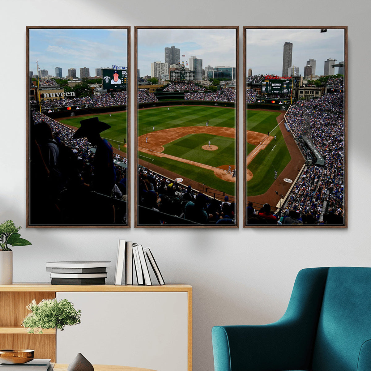 34859D-MGV-CV-36X24 - Chicago Cubs Baseball Team Print - Wrigley Field Stadium