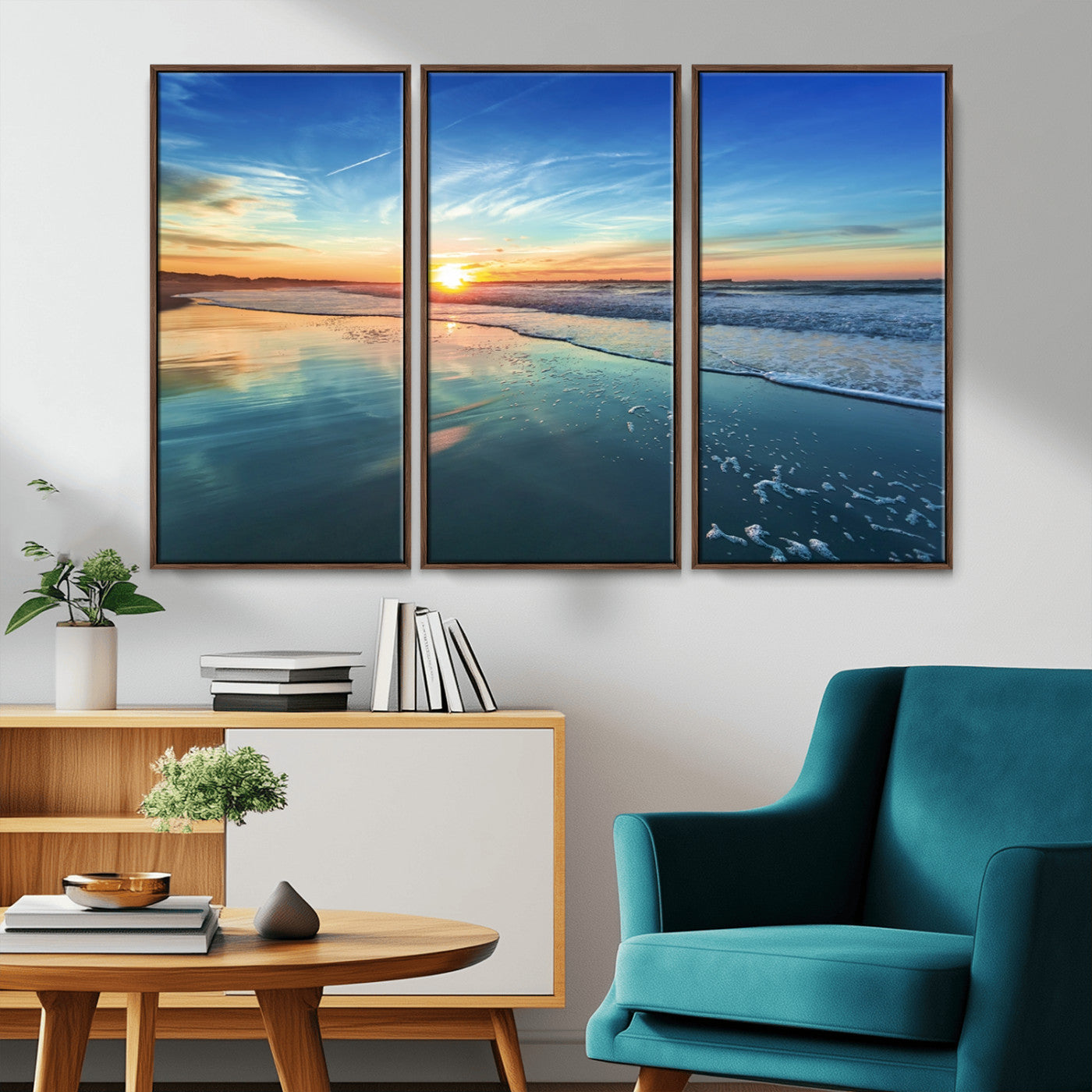 MGV-FC-48X32-3P - Blue Sky and Beach Wall Art Canvas Print