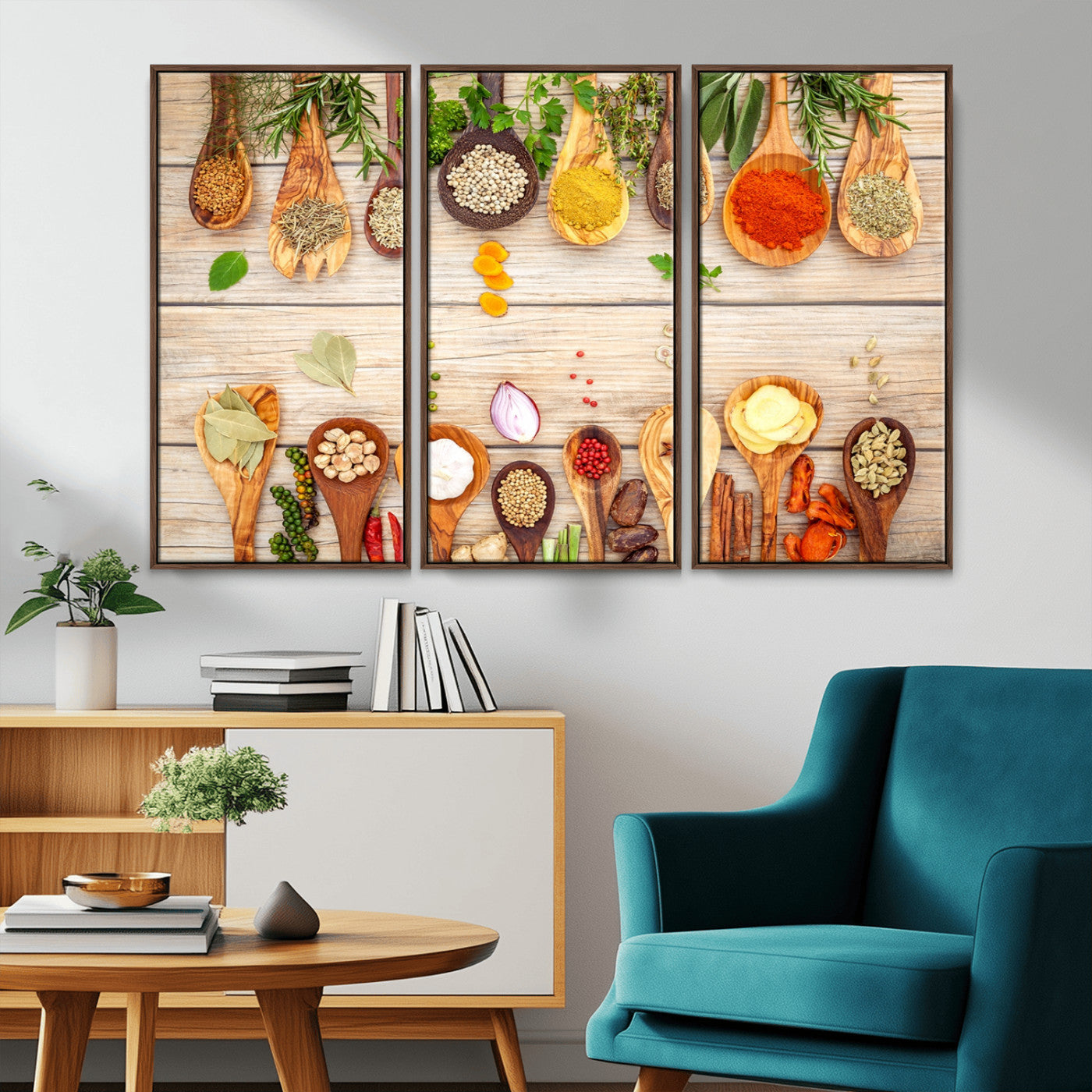 MGV-FC-48X32-3P - Kitchen Spice on the Table Wall Art, Kitchen Spice Wall Art Canvas Print