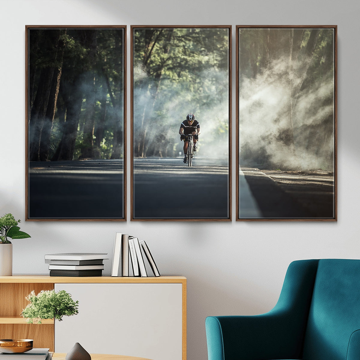 60298-MGV-CV-36X24 - Cycling Road Bike in the Morning, Cycling Road Bike Canvas Print