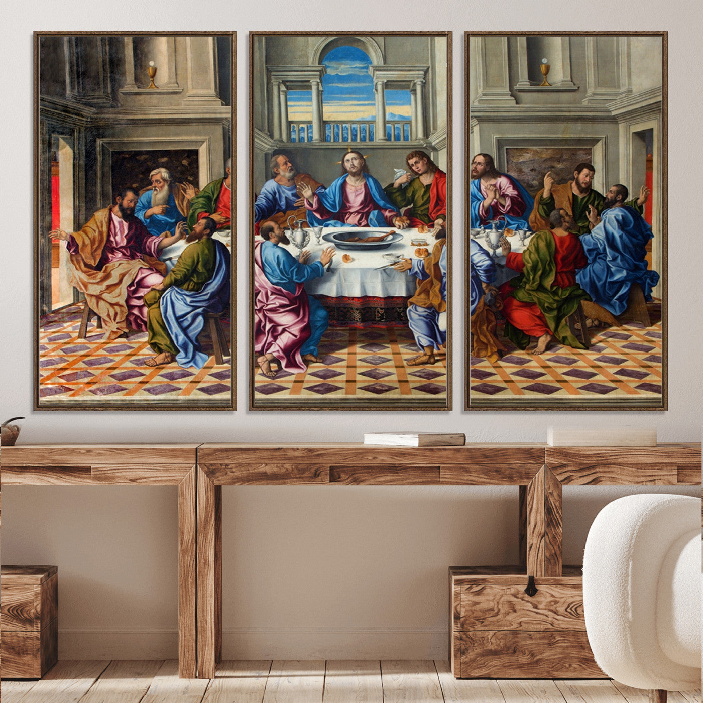 18691-MGV-CV-36X24-The Last Supper Multi Panel Canvas Wall Art