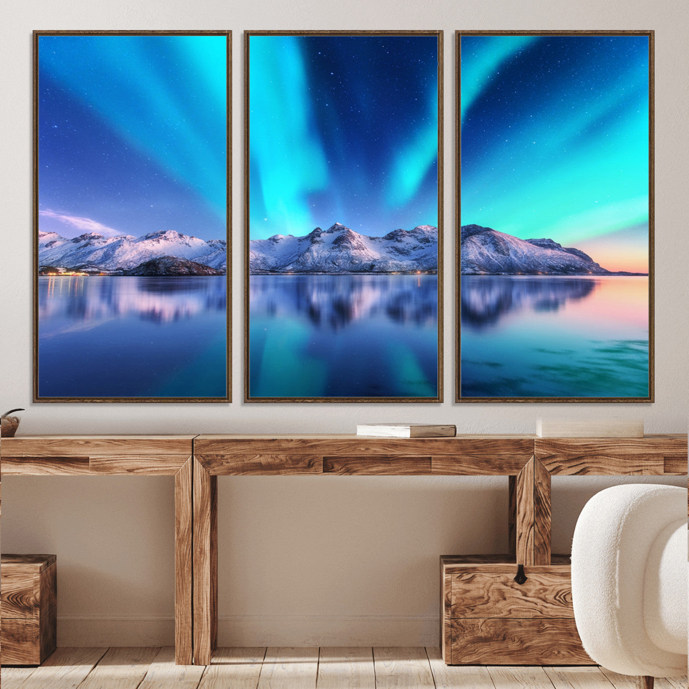 49902-MGV-CV-36X24-Northern Lights above Mountain Wall Art, Northern Lights Wall Art Canvas Print