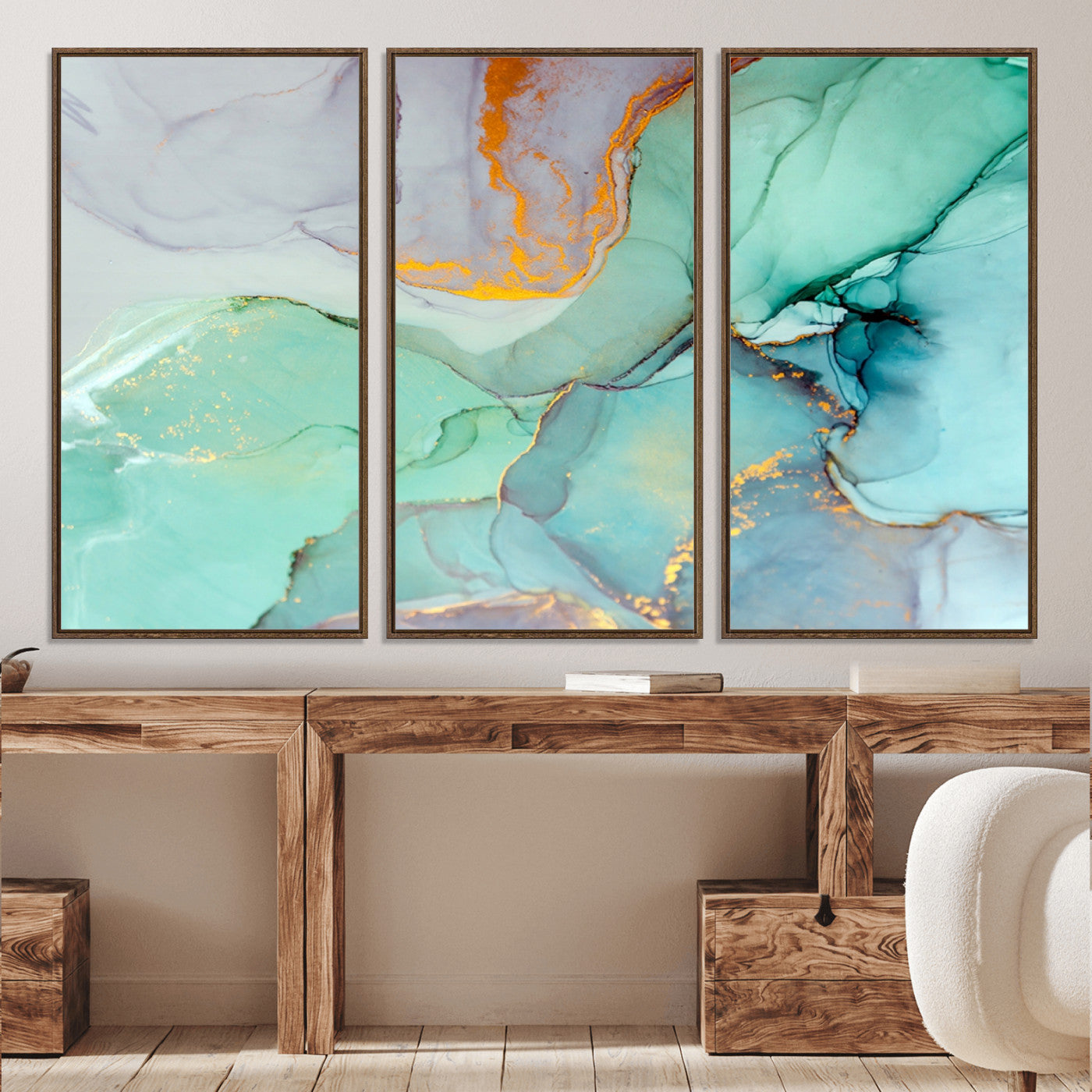 36934-MGV-CV-36X24-Colorful Marble Fluid Effect Canvas Wall Art Print