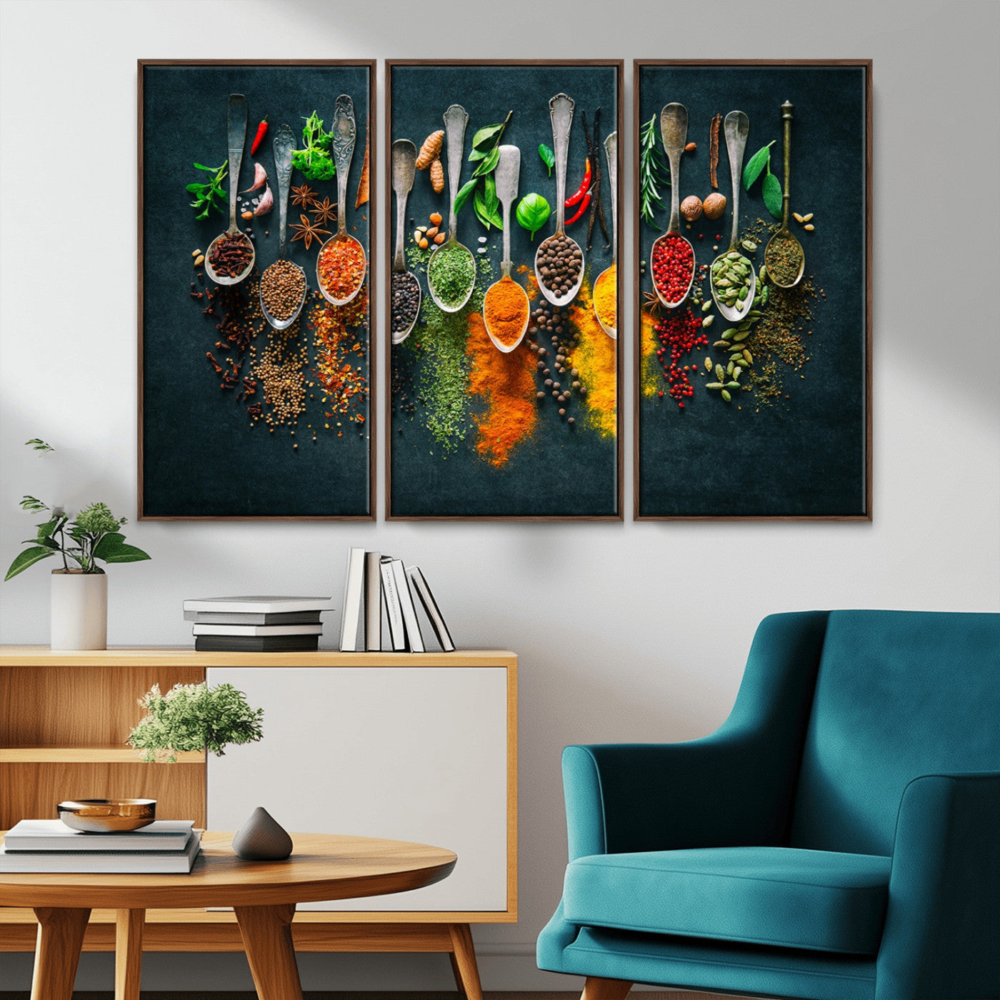 MGV-FC-48X32-3P - Herbs and Spices Kitchen Wall Art Canvas Print