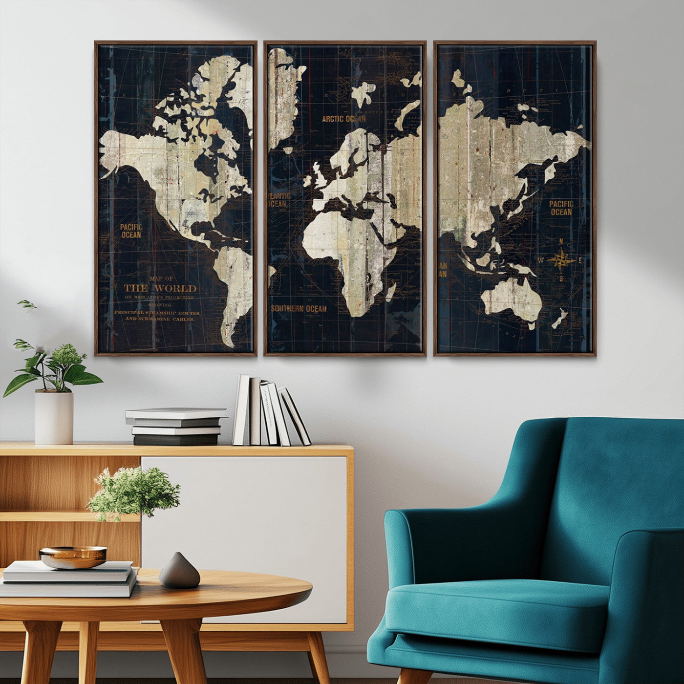 MGV-FC-48X32-3P - Push Pin World Map Canvas Print – Framed Wall Art for Couples to Track Their Travels – Anniversary