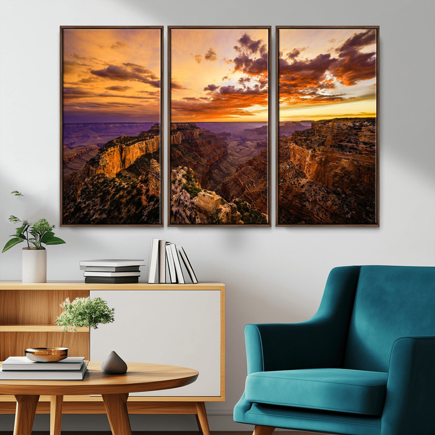 MGV-FC-48X32-3P - Mesmerizing Sunset from Grand Canyon Nal Park Wall Art, Grand Canyon Canvas Print