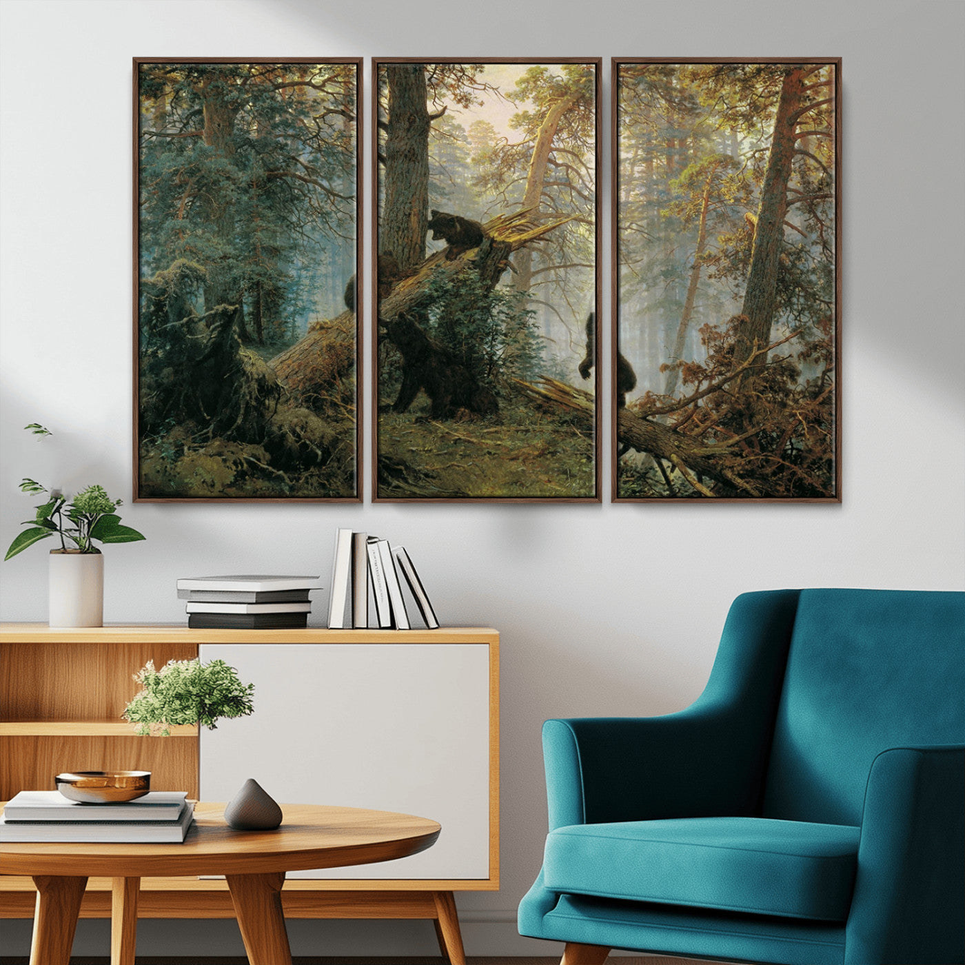 MGV-FC-48X32-3P - Grizzly Bear Cubs Wall Art Canvas Print