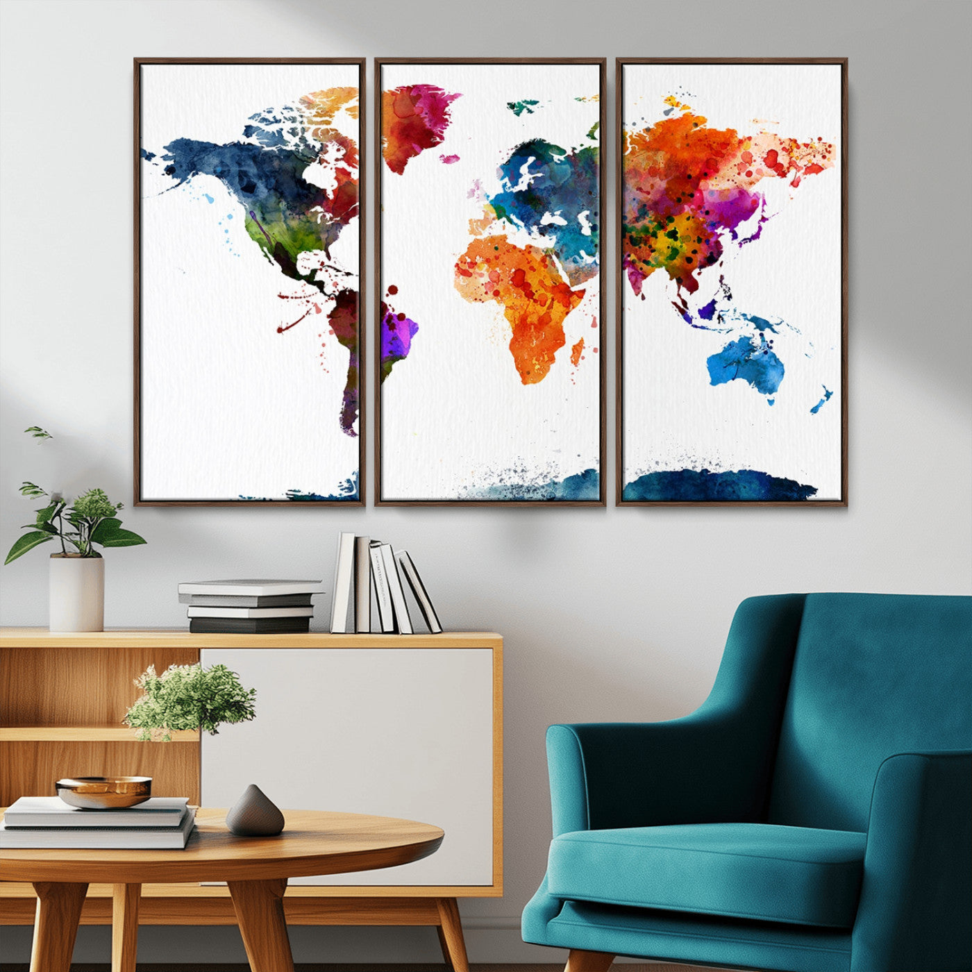 MGV-FC-48X32-3P - Push Pin World Map Canvas Print – Framed Wall Art for Couples to Track Their Travels – Anniversary