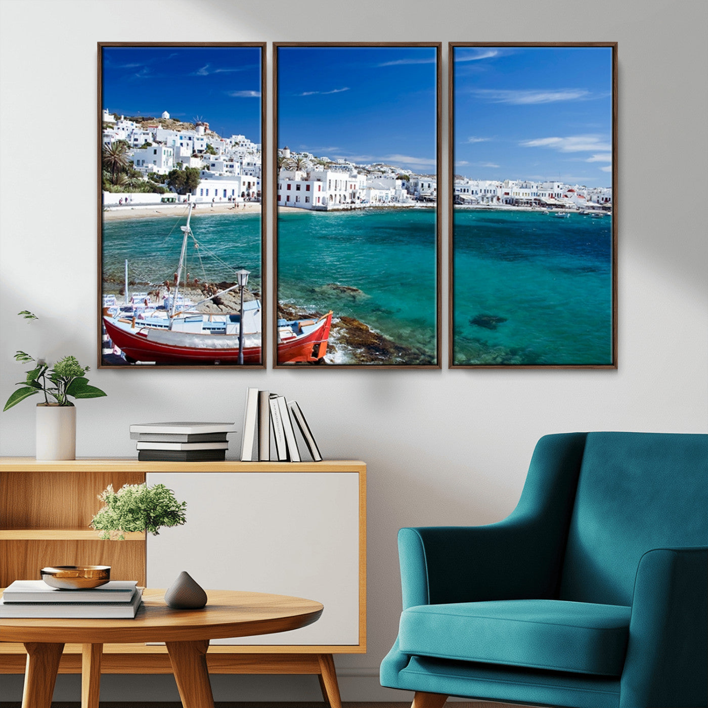 MGV-FC-48X32-3P - Santorini Wall Art Canvas Print