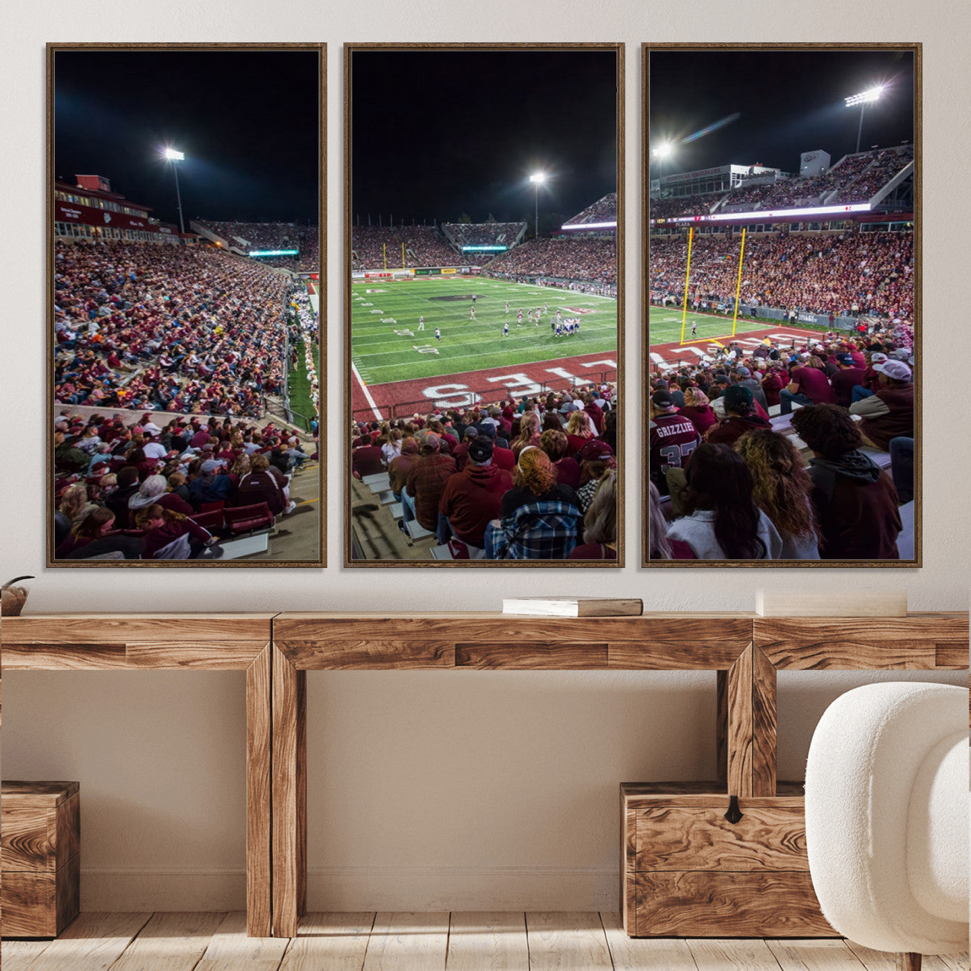 56191-MGV-CV-36X24-American Football Wall Art Canvas Print, Stadium Sport Wall Art Print