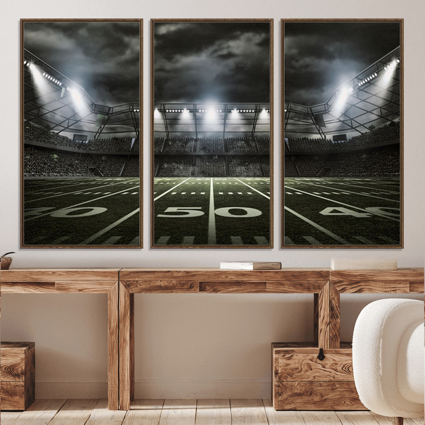 90107-MGV-CV-36X24-American Football Stadium Wall Art Canvas Print, Stadium Sport Wall Art Print